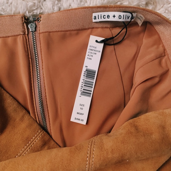 Alice and Olivia size 10 tan suede skirt - Picture 3 of 5